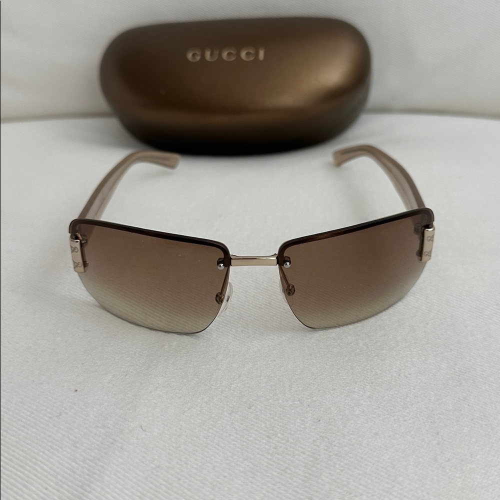 Gucci Vintage Tan Gradient Sunglasses - Picture 5 of 9